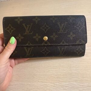 Louis Vuitton Black and Gold Monogram Wallet